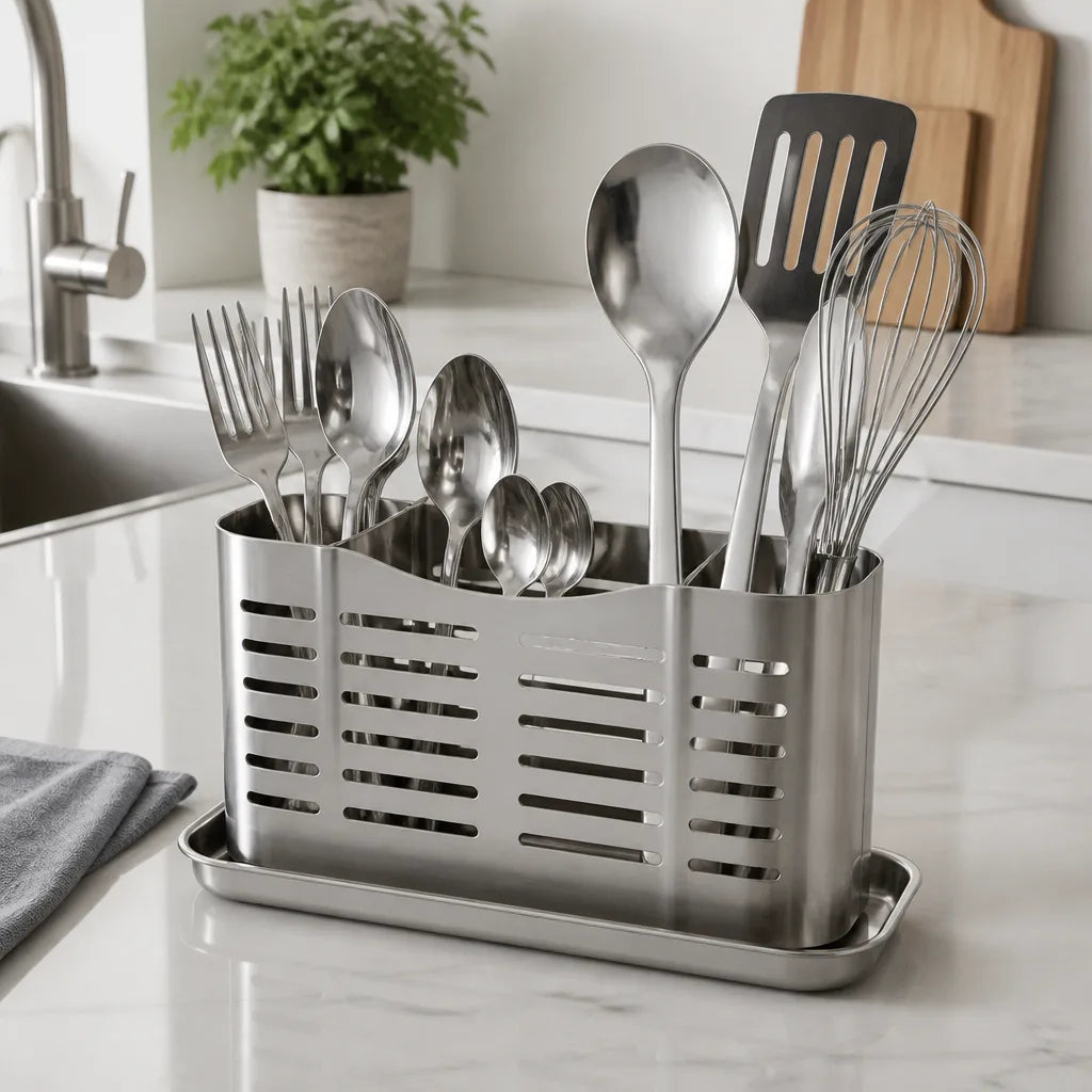 egouttoir-couvert-ustensiles-cuisine-inox-propre