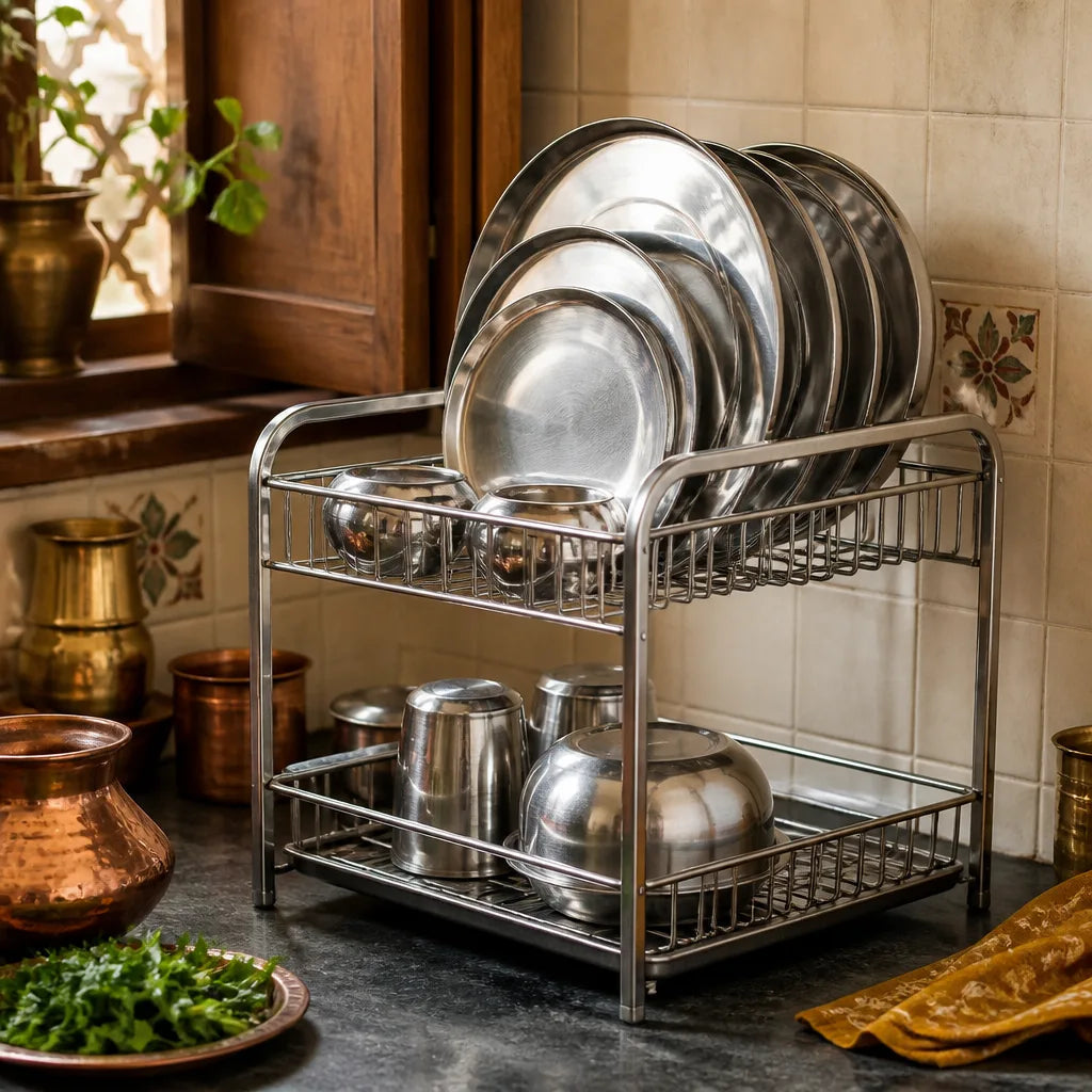 egouttoir-indien-vaisselle-thali-cuisine-ethnique