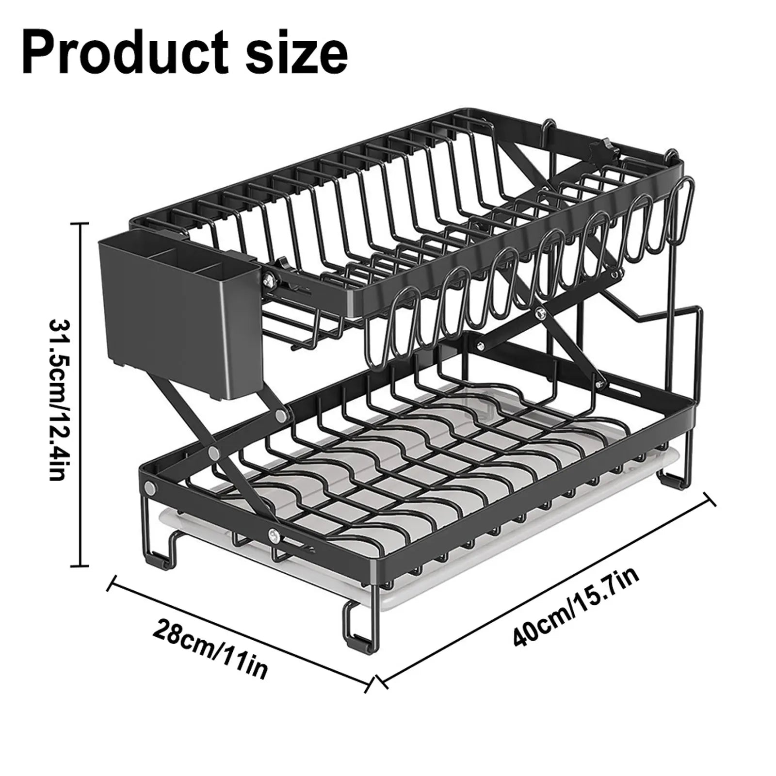 Egouttoir Vaisselle Pliable Avec Plateau
