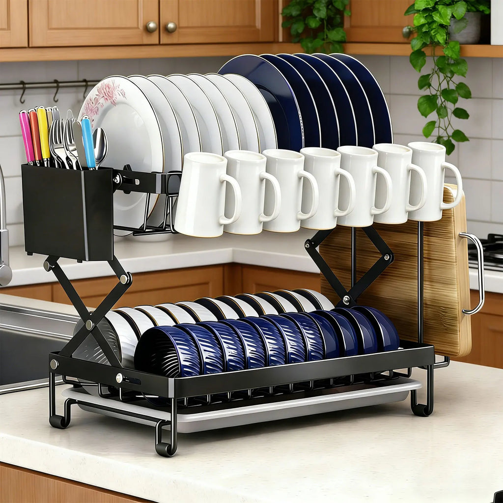 Egouttoir Vaisselle Pliable Avec Plateau