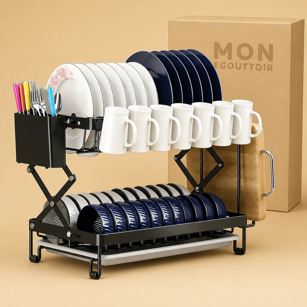 egouttoir-vaisselle-pliable-avec-plateau