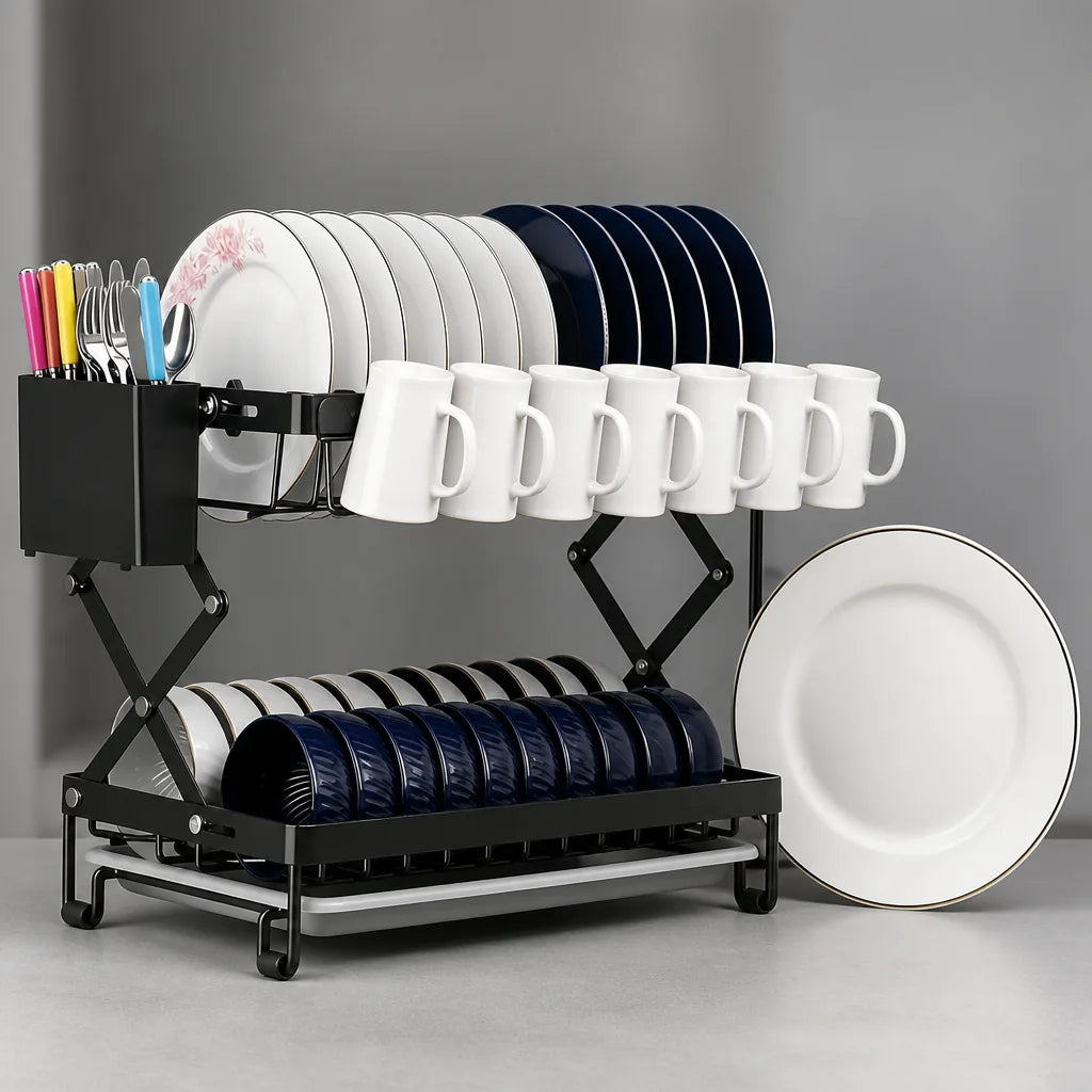 egouttoir-vaisselle-pliable-avec-plateau